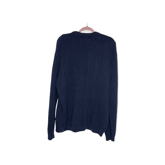 CHAPS Navy Blue Textured Sweater XL - Picture 2 of 6